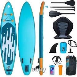 11Ft Inflatable Stand up Paddleboard SUP with Kayak Seat Repair Kit Pump 6.5''T