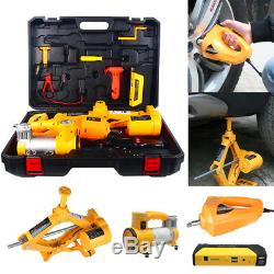 12V Electric Hydraulic Jack Tire Inflator Pump Impact Wrench Car Repair Tool Kit