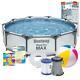 12in1 Garden Swimming Pool + Pump 366cm 12ft Round Frame Above Ground Pool Set