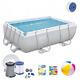 15in1 Swimming Pool Bestway 282cm X 196cm X 84cm Above Ground Rectangle + Pump