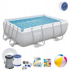 15in1 SWIMMING POOL BESTWAY 282cm x 196cm x 84cm Above Ground Rectangle + PUMP