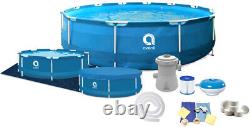 16in1 Best SWIMMING POOL 366cm 12FT Garden Round Frame Ground Pool + PUMP SET