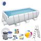 16in1 Swimming Pool Bestway 412cm X 201cm X 122cm Above Ground Rectangle + Pump