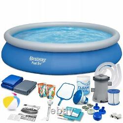 17in1 SWIMMING POOL BESTWAY 457cm 15ft Garden Round Above Ground Pool + PUMP SET