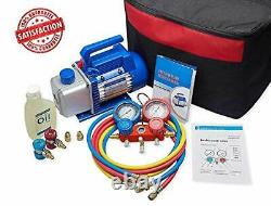 4CFM 1/3HP Air Vacuum Pump HVAC A/C Refrigeration Tool Kit AC, Auto Repair