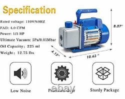 4CFM 1/3HP Air Vacuum Pump HVAC A/C Refrigeration Tool Kit AC, Auto Repair