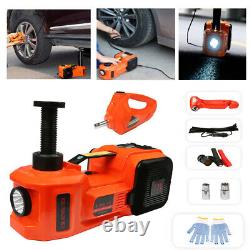 5T Electric Hydraulic Jack&mpact Wrench Repair Kit Lift 45cm With Air Pump LED