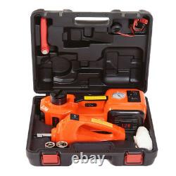 5T Electric Hydraulic Jack&mpact Wrench Repair Kit Lift 45cm With Air Pump LED