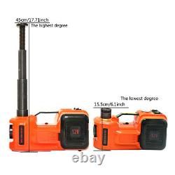 5T Electric Hydraulic Jack&mpact Wrench Repair Kit Lift 45cm With Air Pump LED