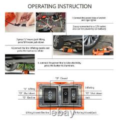 5T Electric Hydraulic Jack&mpact Wrench Repair Kit Lift 45cm With Air Pump LED