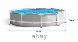 9in1 SWIMMING POOL INTEX 305cm 10ft Garden Round Frame Ground Pool + PUMP SET