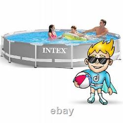 9in1 SWIMMING POOL INTEX 366cm 12ft Garden Round Frame Ground Pool + PUMP SET