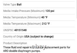 ARO Branded Ingersoll Rand 637309-TT Diaphragm Pump Repair Kit