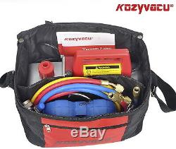 AUTO AC Repair Complete Tool Kit with 1-Stage 3.5 CFM Vacuum Pump Acccessories