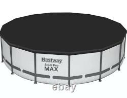 Bestway 15' x 42 Round Steel Pro MAX Above Ground Swimming Pool Set with Pump