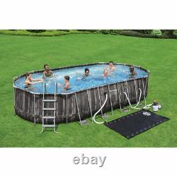 Bestway 22 x 12 Power Steel Above Ground Oval Swimming Pool Set With Pump Ladder