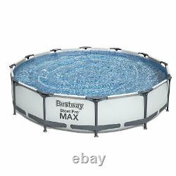 Bestway Steel Pro Max 12ft x 30in Frame Round Above Ground Swimming Pool with Pump
