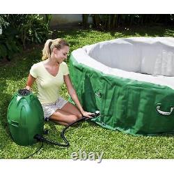 Coleman SaluSpa 6 Person Round Portable Inflatable Outdoor Hot Tub Spa, Green