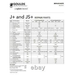 Goulds J10SZKIT Repair Rebuild Kit for Goulds J10SZ Shallow Water Well Jet Pump