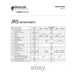 Goulds JRS5KIT Repair Rebuild Kit for Goulds JRS5 Shallow Water Well Jet Pump