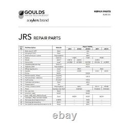 Goulds JRS7KIT Repair Rebuild Kit for Goulds JRS7 Shallow Water Well Jet Pump