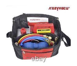 Kozyvacu AUTO AC Repair Complete Tool Kit with 1-Stage 3.5 CFM Vacuum Pump, M