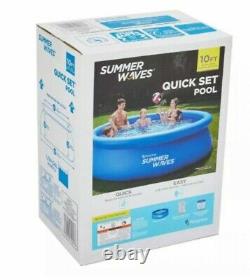 New Summer Waves 10x30 Quick Set Inflatable Swimming Pool With Filter Pump