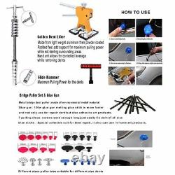 PRO 27pcs Hail Removal Dent Puller Rods Paintless Repair Kit Tool Bag Pump Wedge