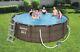 Rattan Swimming Pool 366 Cm 12ft Garden Round Above Ground Pool With Pump Set
