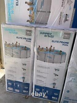 Summer Waves 14 x 42 Elite Frame Above Ground Pool Filter Pump Ladder Cover
