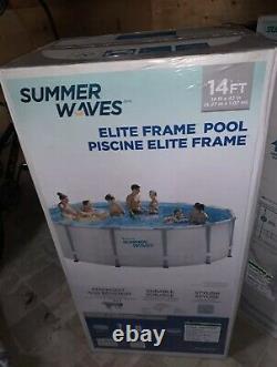 Summer Waves 14 x 42 Elite Frame Above Ground Pool Filter Pump Ladder Cover