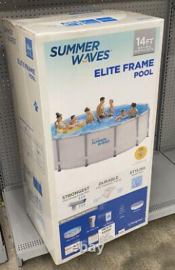 Summer Waves 14 x 42 Elite Frame Above Ground Swimming Pool Filter Pump Ladder