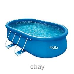 Summer Waves 15ft Quick Set Oval Above Ground Swimming Pool With Ladder + Pump