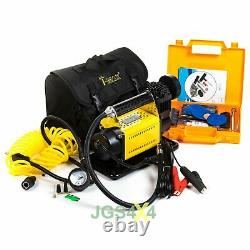 T-MAX 12V Compressor HEAVY DUTY Portable 4x4 Tyre Air Pump + Tyre Repair Kit