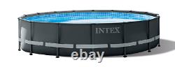 ULTRA BLACK SWIMMING POOL Intex 488cm 16 FT Garden Ground Pool + PUMP Lader GIFT