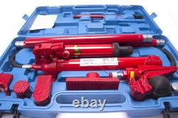 10 Ton Porta Power Hydraulic Jack Air Pump Lift Ram Body Frame Repair Tool Kit