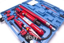 10 Ton Porta Power Hydraulic Jack Air Pump Lift Ram Body Frame Repair Tool Kit