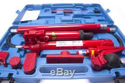 10 Ton Porta Puissance Hydraulique Jack Air Pump Lift Ram Body Frame Repair Tool Kit