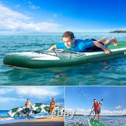 11ft Gonflable Stand Up Paddle Board Sup Avec Kit De Réparation De Pompe Électrique Green Us