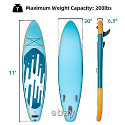 11ft Gonflable Stand Up Paddleboard Sup Avec Kit De Réparation De Siège Kayak Pompe 6,5''t