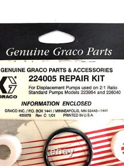 Graco # 224005 Kit De Réparation Pour 21 Pompes Standard De Ratio # 223954 & 226040