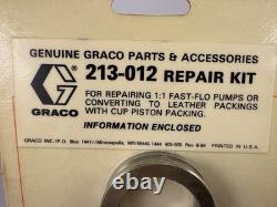 Kit de réparation OEM Graco 213012 213-012 pour pompe de transfert de fût de lubrification Fast-Flo 11 neuf
