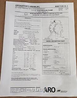 NOUVEAU ARO Ingersoll-Rand 637124-EB Kit de Réparation de Pompe à Membrane + Garantie