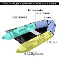 Pêche Kayak Bateau Gonflable Kayak 2 Personne Set Avec Pompe À Pied Et Kit De Réparation